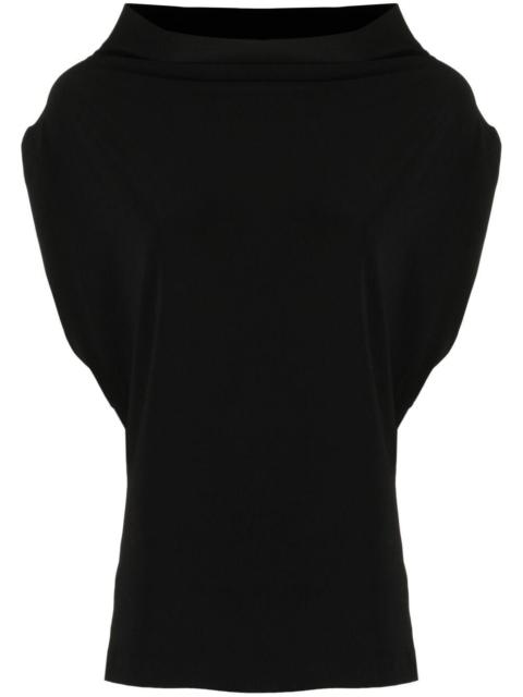 wide-neck sleeveless top