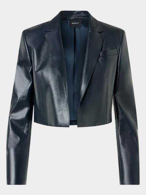Gian Open-Front Short Leather Jacket