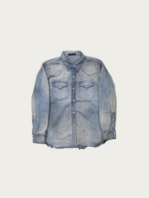 Denim Western Shirt HW "Looks That Kill" - Indigo Blue (Hand Wash)