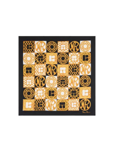 checkered silk scarf