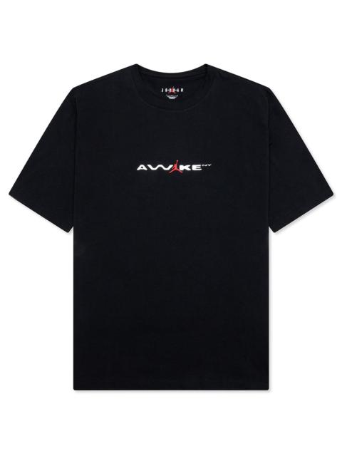 JORDAN X AWAKE NY THERMAL LONG SLEEVE TOP - BLACK/WHITE/UNIVERSITY RED