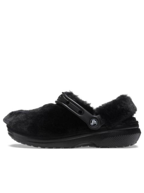 Crocs Classic Fur Sure Slip On Clogs 'Black' 207303-001