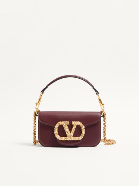 VALENTINO GARAVANI LOCÒ SMALL SHOULDER BAG IN CALFSKIN WITH JEWEL LOGO