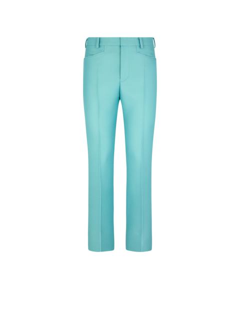 COMPACT HOPSACK WOOL BLEND "WALLIS" TAILORED PANTS