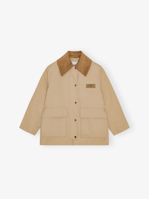 CAMEL TWILL MIDI JACKET
