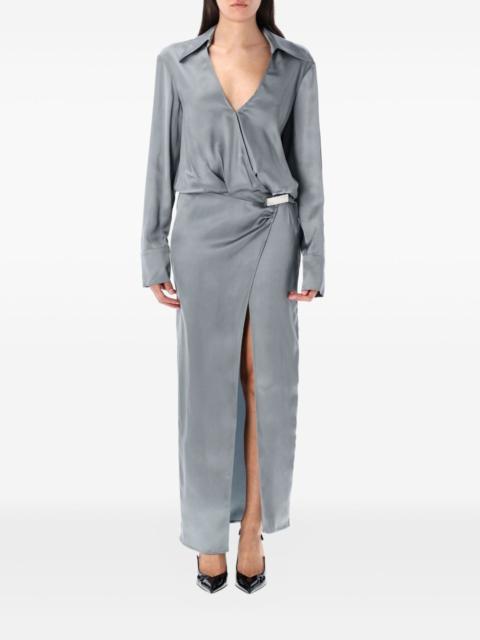 satin wrap dress
