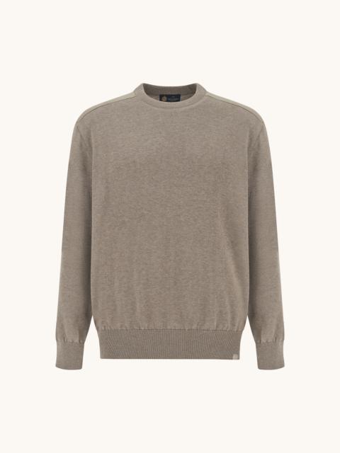 CREW‑NECK SWEATER IN SILK AND COTTON WITH WOOL AND SILK DETAILS