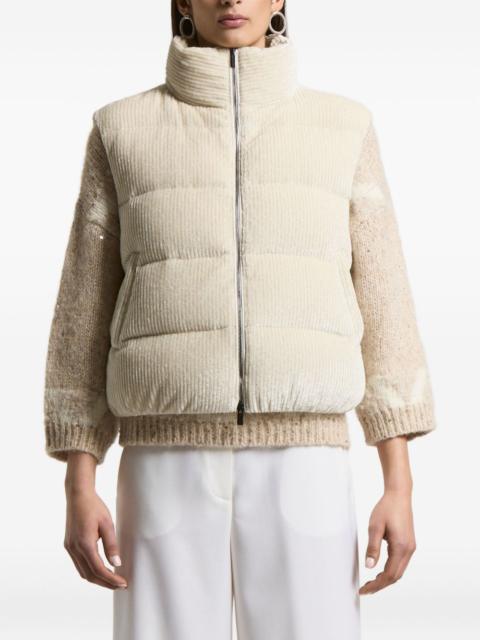 corduroy quilted gilet