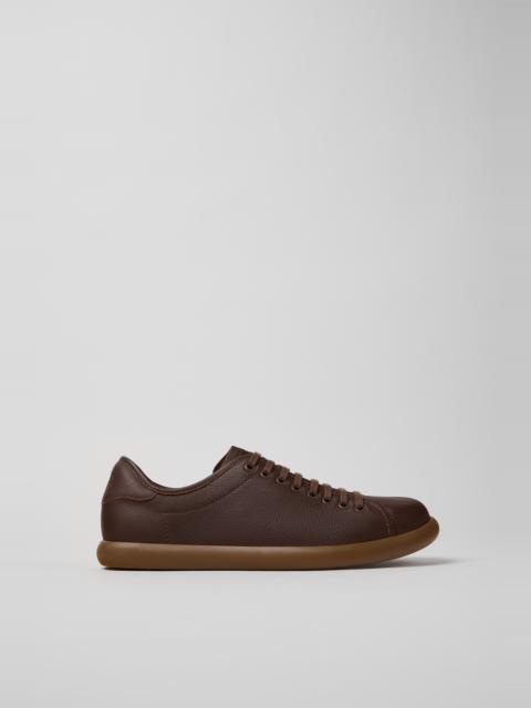 Brown Leather Sneakers for Men.