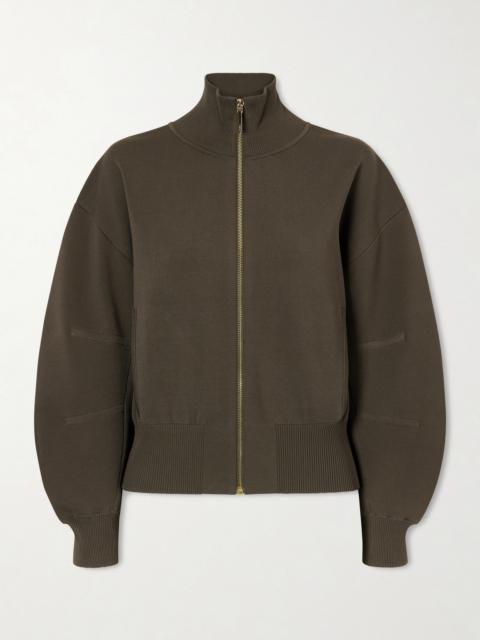 Sable Milano-knit Bomber Jacket