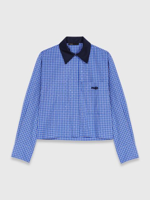 Removable collar rhinestone shirt