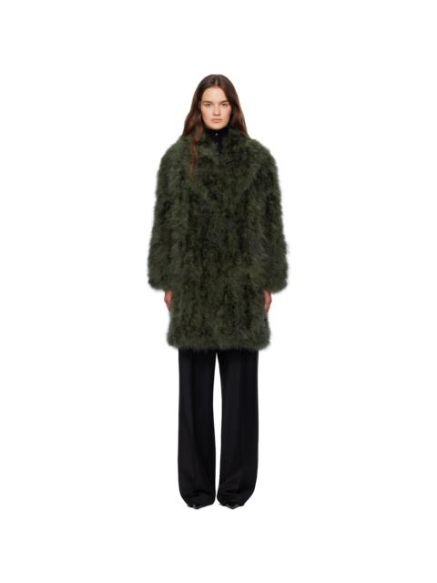 Green Long Feather Coat