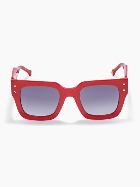 Square Frame Sunglasses With Contrast Temples