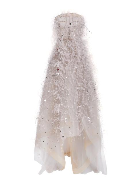 Strapless Point D'esprit Gown light grey