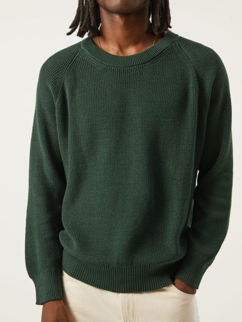 RIBBED COTTON CREWNECK - GREEN