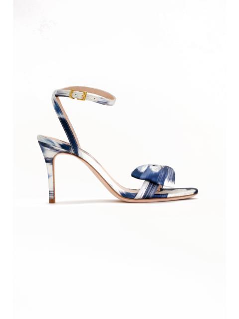 Chelsea Obi-Bow Open Toe - Blue Ikat Floral