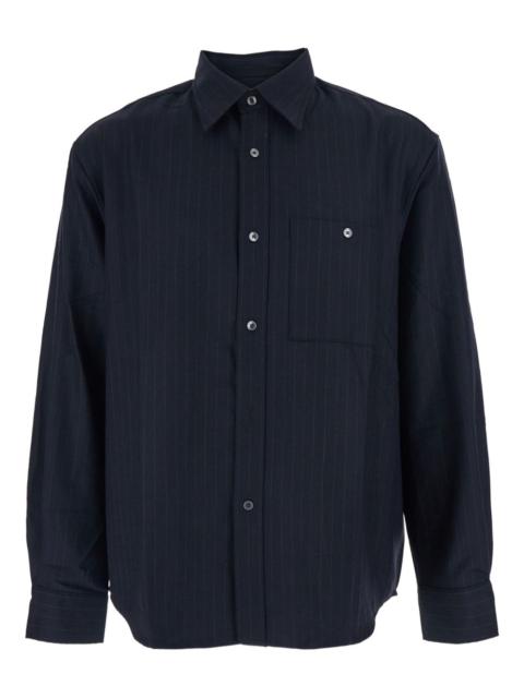 pinstripe-pattern long-sleeve shirt