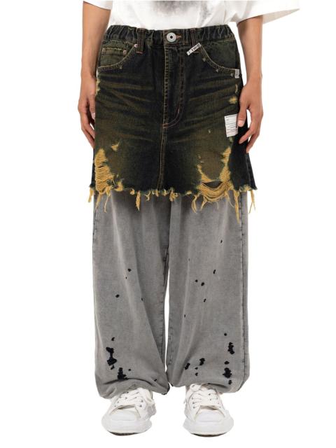 Waist Layered Denim Pants