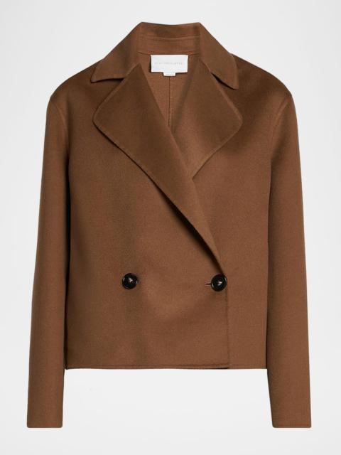 Double-Breasted Short Wool Peacoat