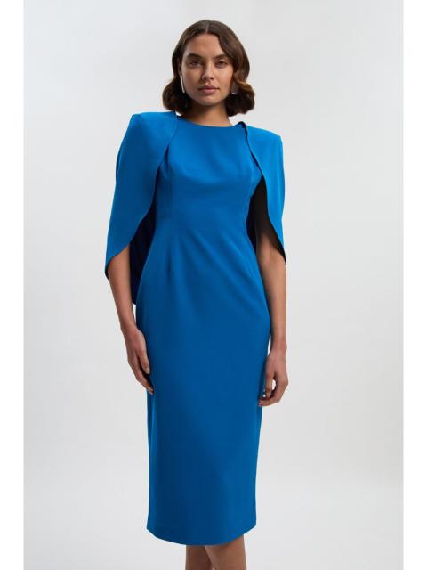 Tailored Drape Back Pencil Midi Dress