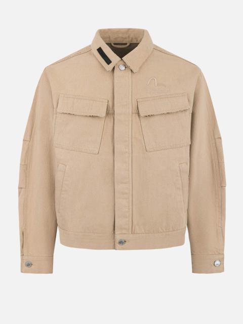 Two Tone Distressed Relax Fit Trucker Jacket