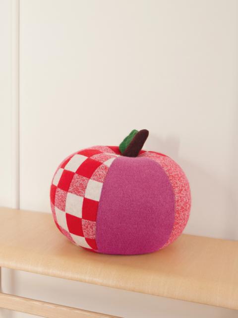 Apple Stuffie Checked Cashmere Cushion