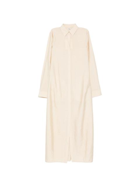 split collared maxi dress