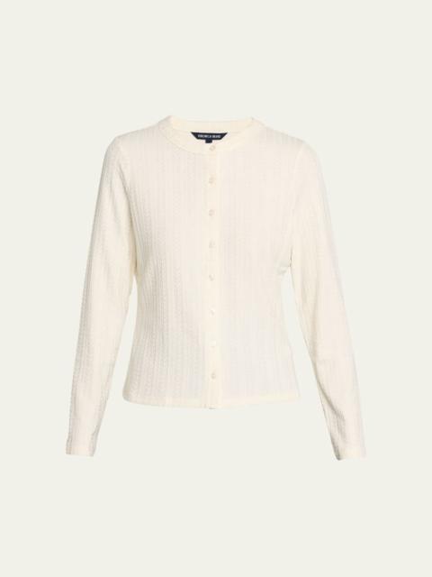 Lira Pointelle Crewneck Cardigan