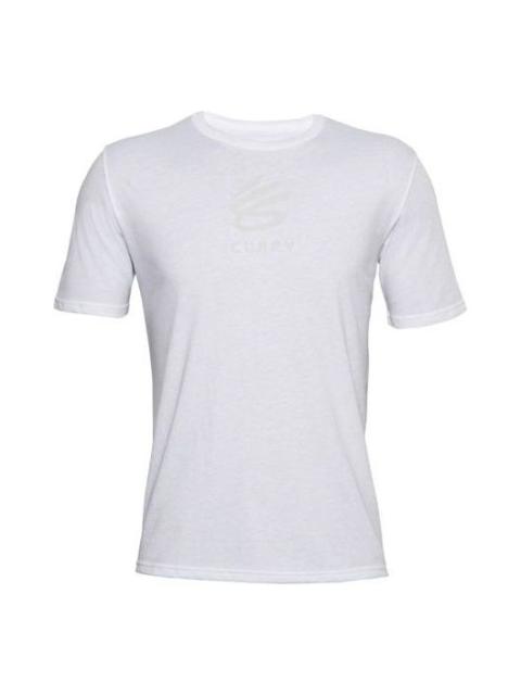 Men's Under Armour Curry Casual Logo Printing Short Sleeve White 1357001-100