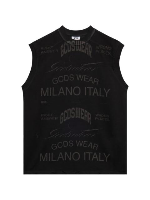 sleeveless printed vest