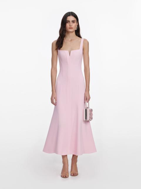 Pink Crepe Midi Dress