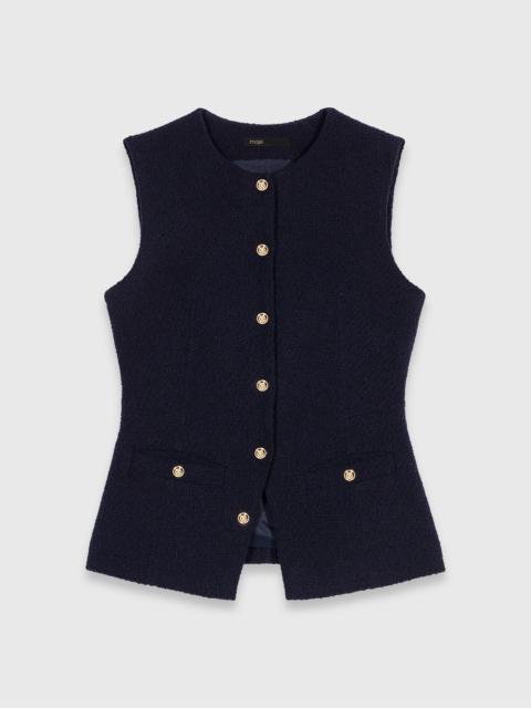 Sleeveless tweed jacket