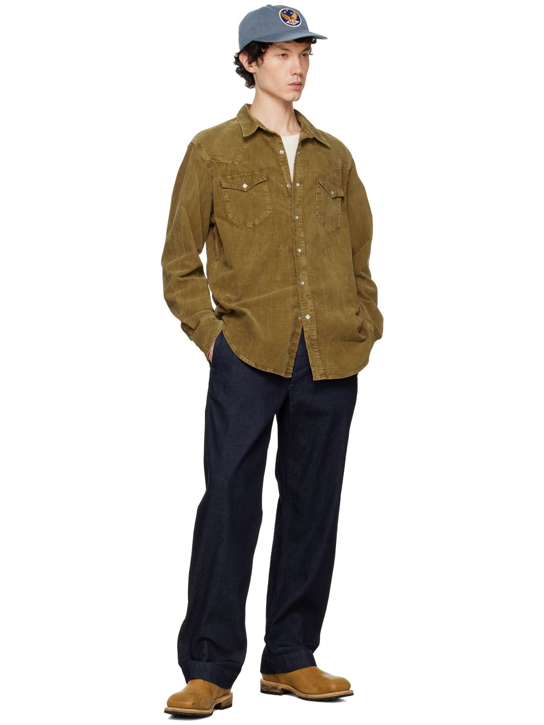 RRL Slim Fit Corduroy Western Shirt