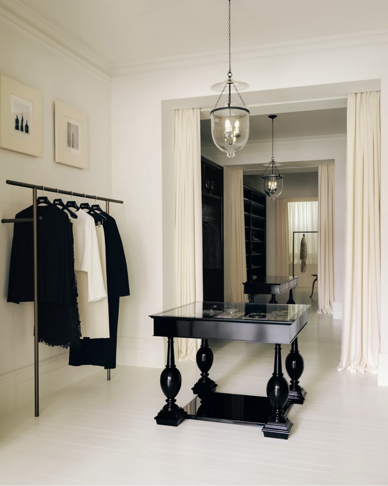 Inside the minimalist TOTEME boutique at 160 Sloane Street, London.
