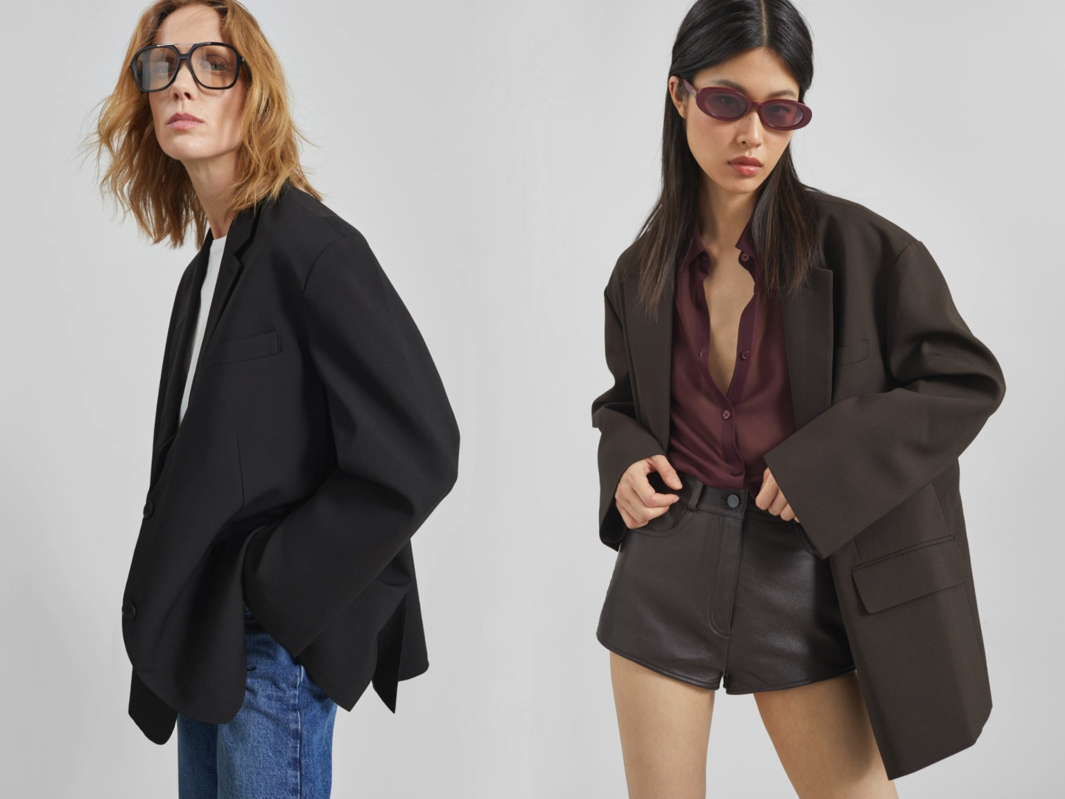 The Frankie Shop Bea blazer in an oversized masculine silhouette