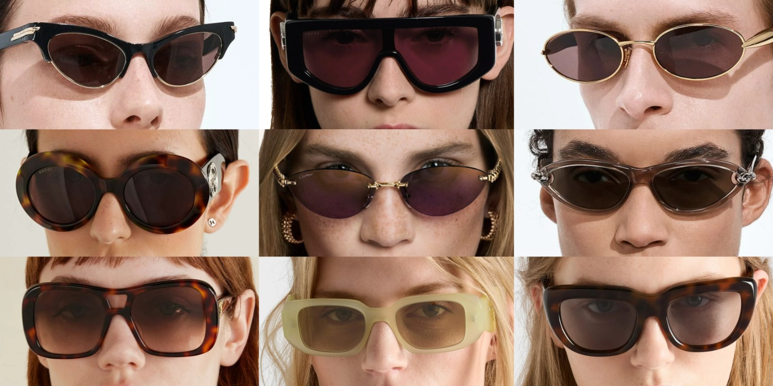 Geometric sunglasses frames in different styles and designs