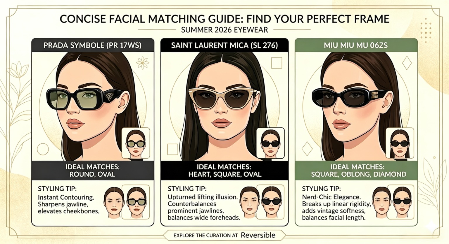 Popular sunglasses and face shape matching guide