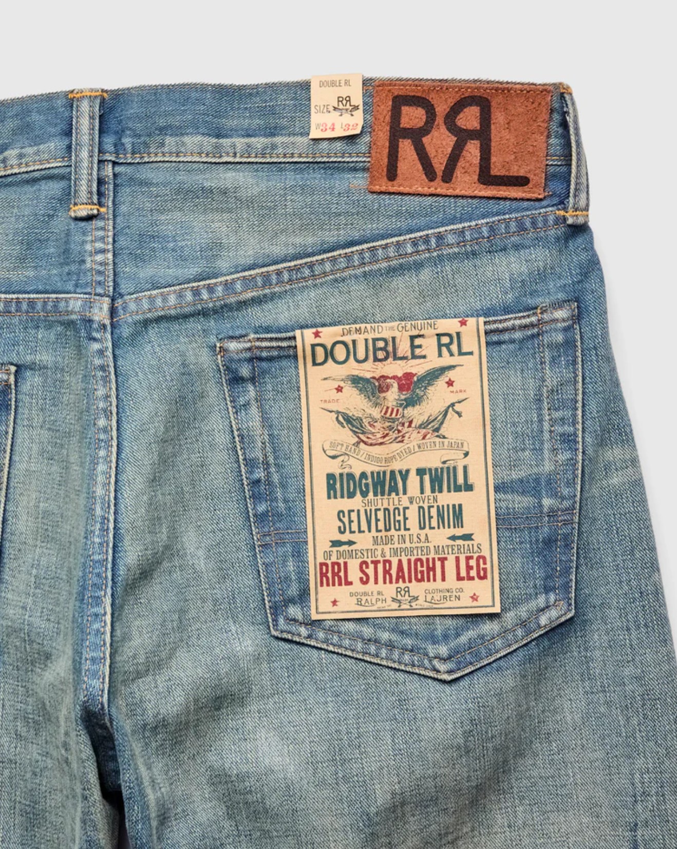 Details of RRL “Milner Wash” 13.7oz Selvedge Denim — Straight Fit