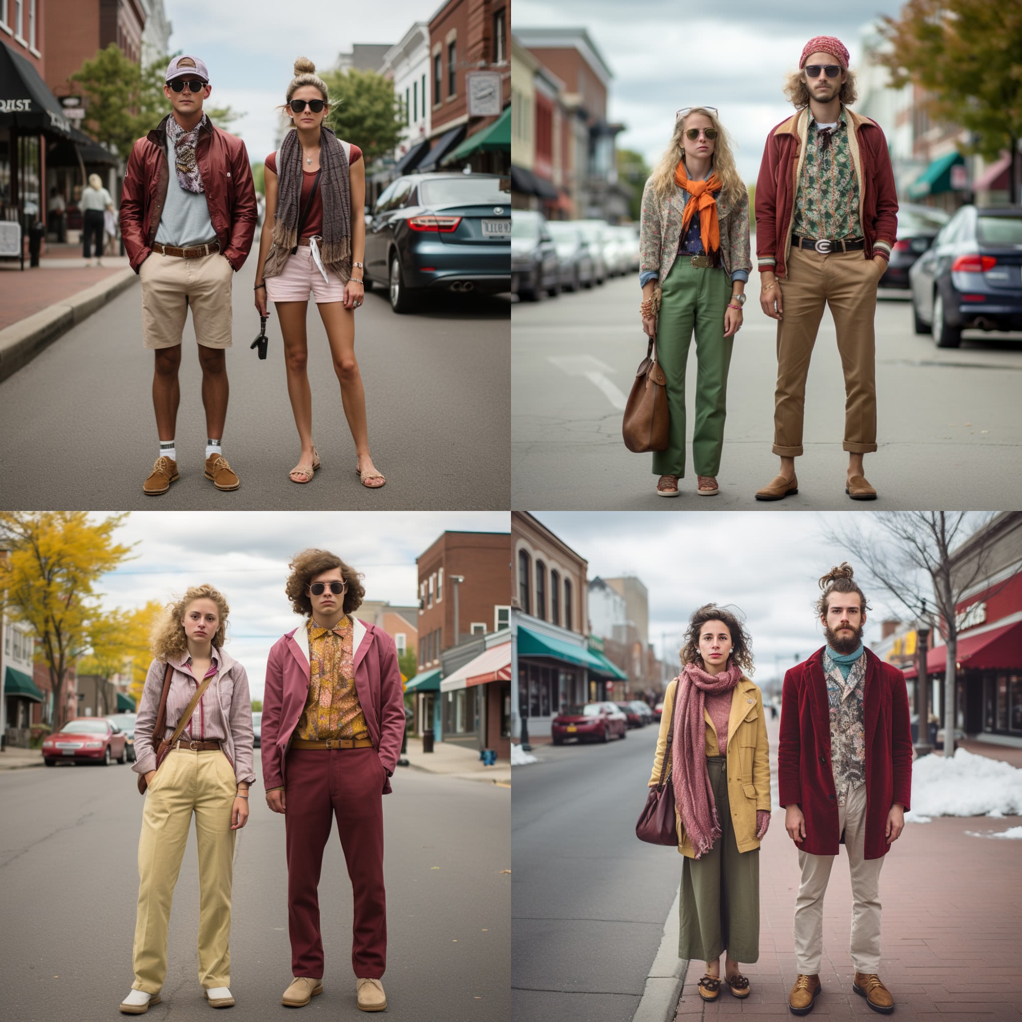 AI curated images of the average fashion style of individuals in Vermont