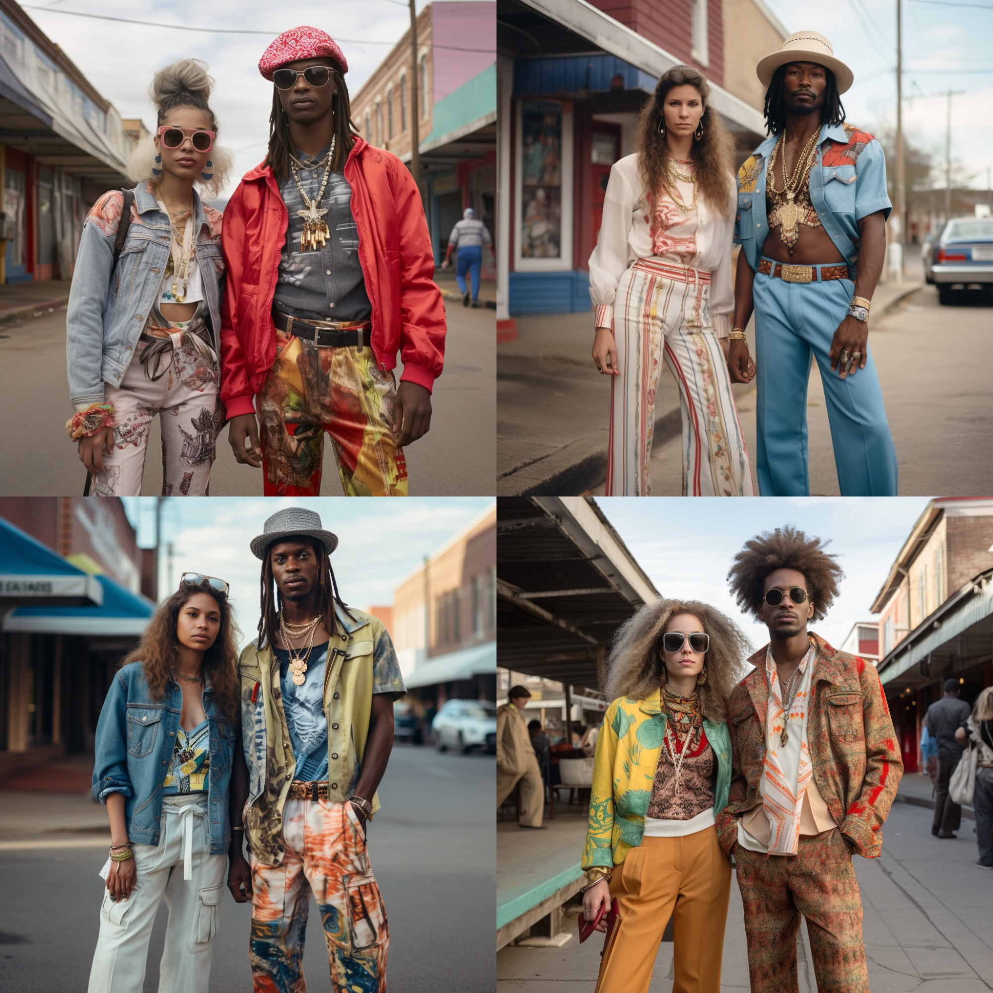 AI curated images of the average fashion style of individuals in Mississippi